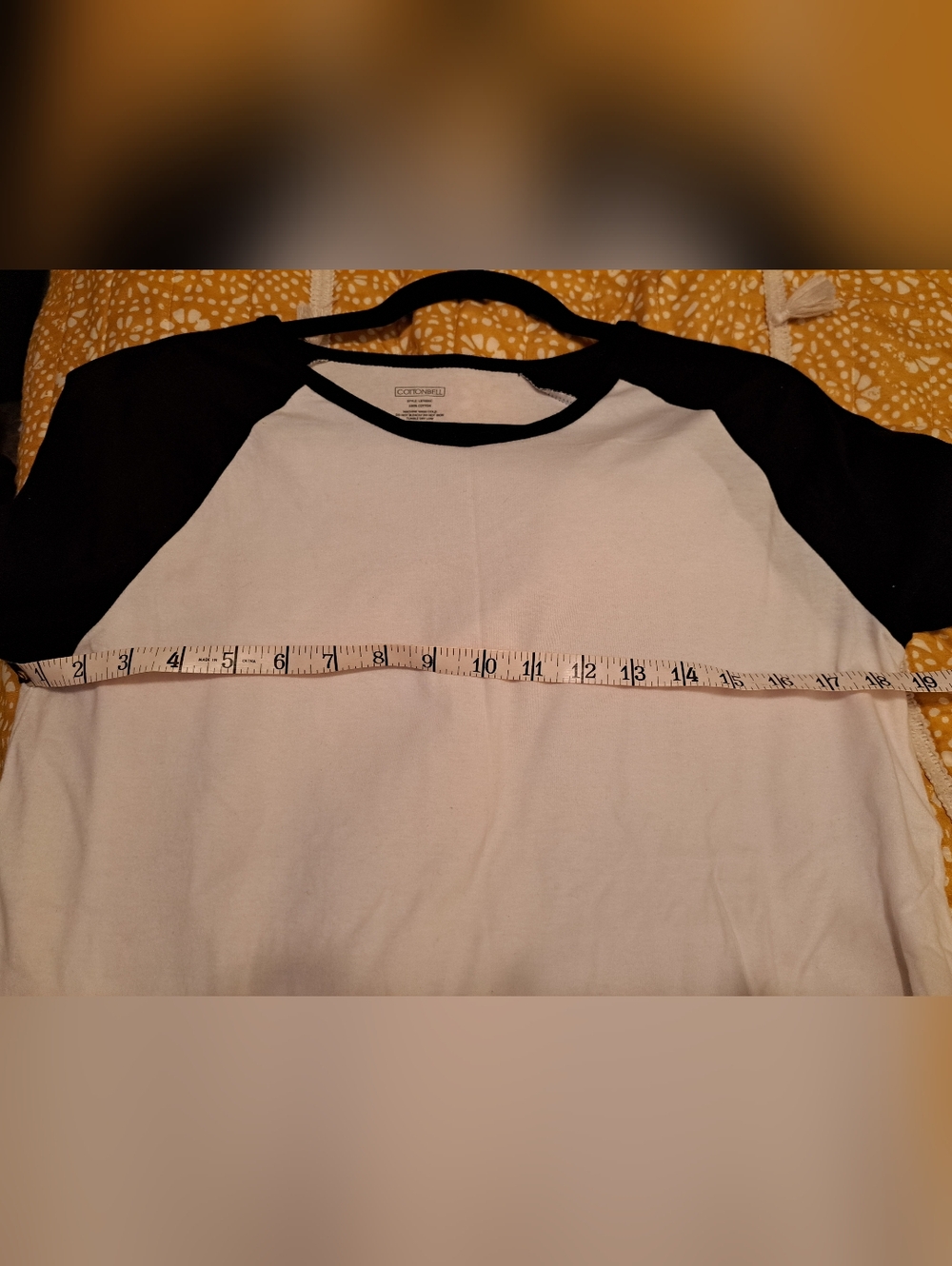 COTTONBALL Classic three quarter Black & White Raglan Baseball Tee - Women - Picture 5 of 6